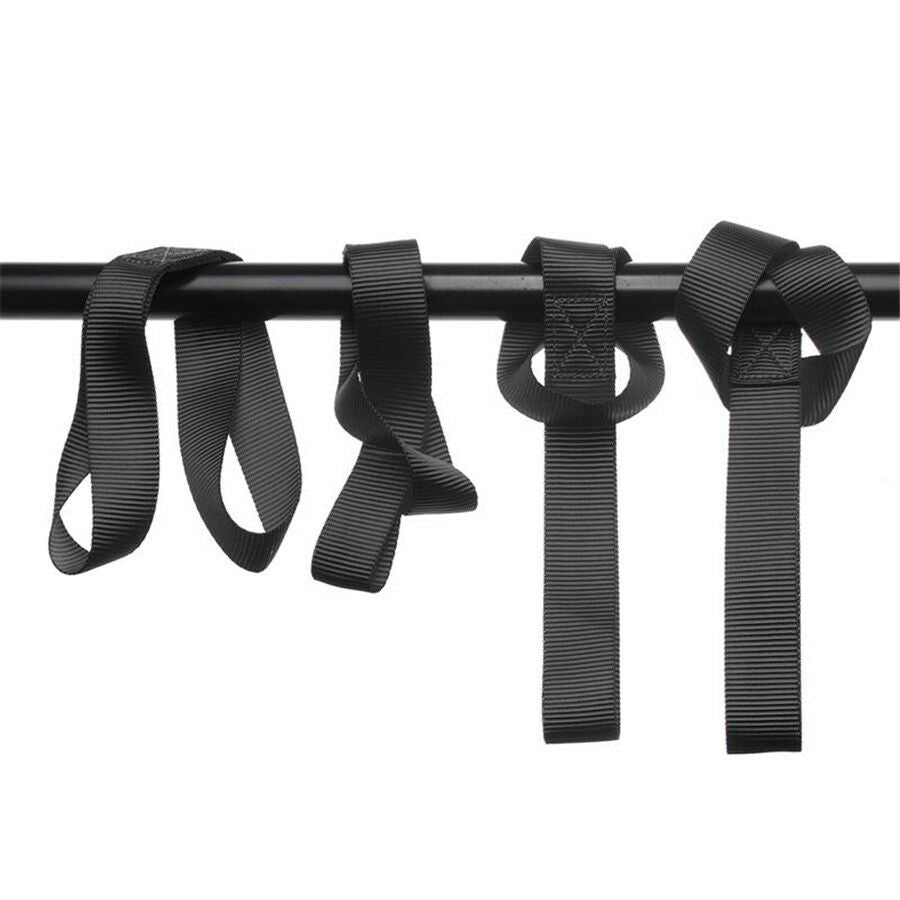 8x Black Soft Loop Tie Down Strap for Towing Cargo ATV UTV Motorcycle Snowmobile