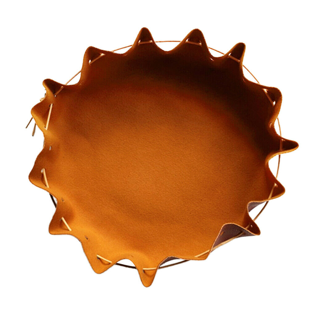 15" Large PU Leather Drawstring Tinder Pouch Bushcraft Survival Camping Gift