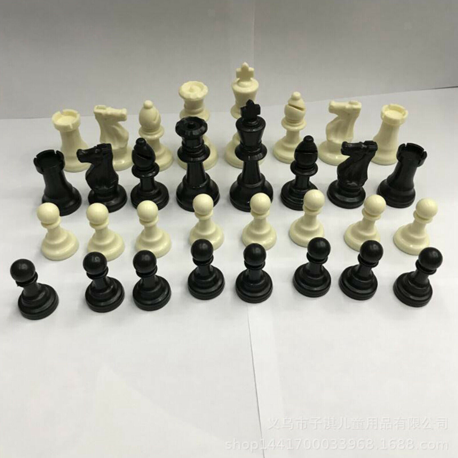 32x Chess Pieces Set Plastic Traveling Game Chess Game 64mm King for Travel