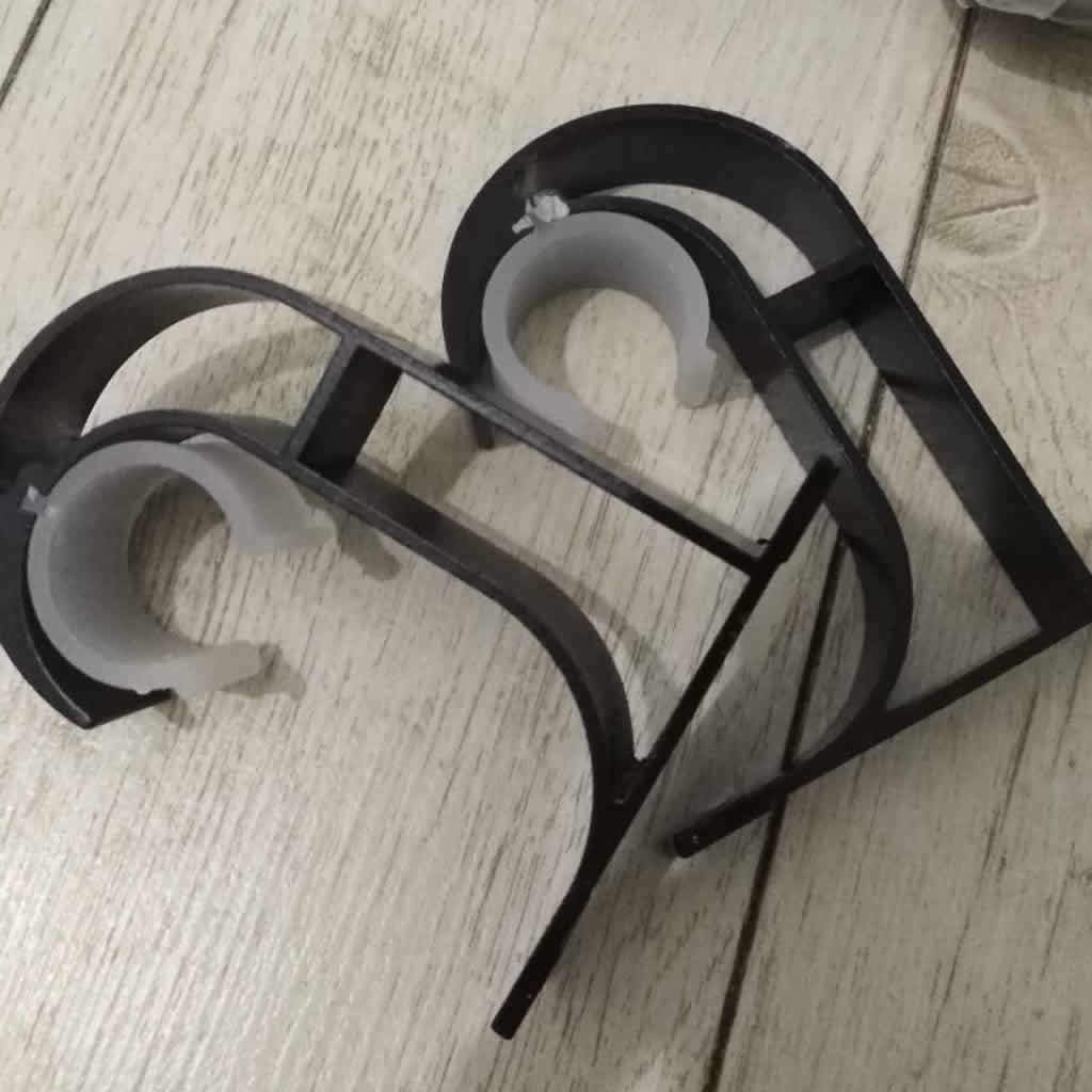 6 Pieces Curtain Brackets Wall Mounted Drapery Rod Holder Hardware Black