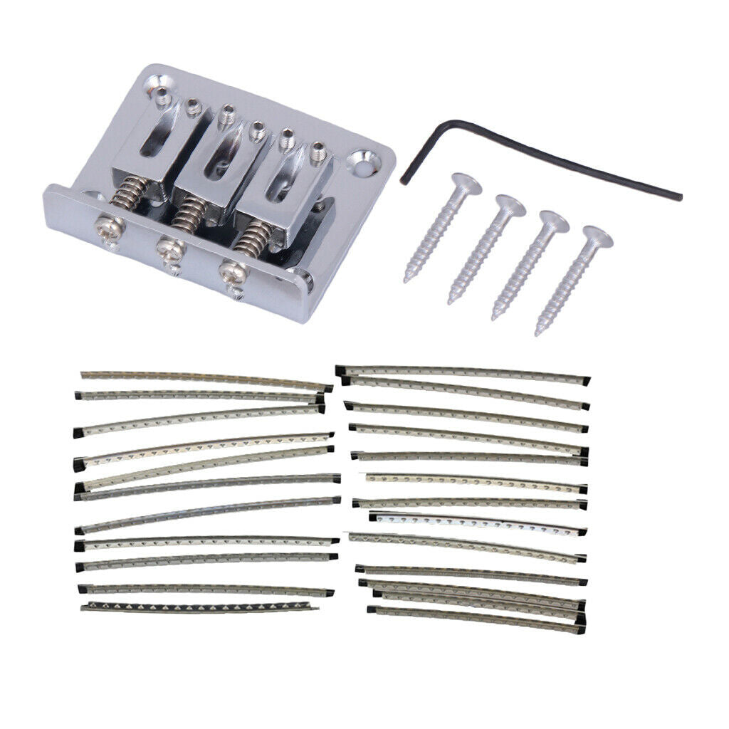 Guitar Bridge Assembly Kit + 24pcs Guitar Fret Wire Fretwire 2.2mm Width