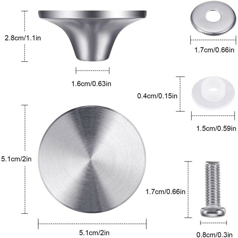4 Sets Dutch Oven Knob Stainless Steel Replacement Knob Pot Lid Handle for LU6J5