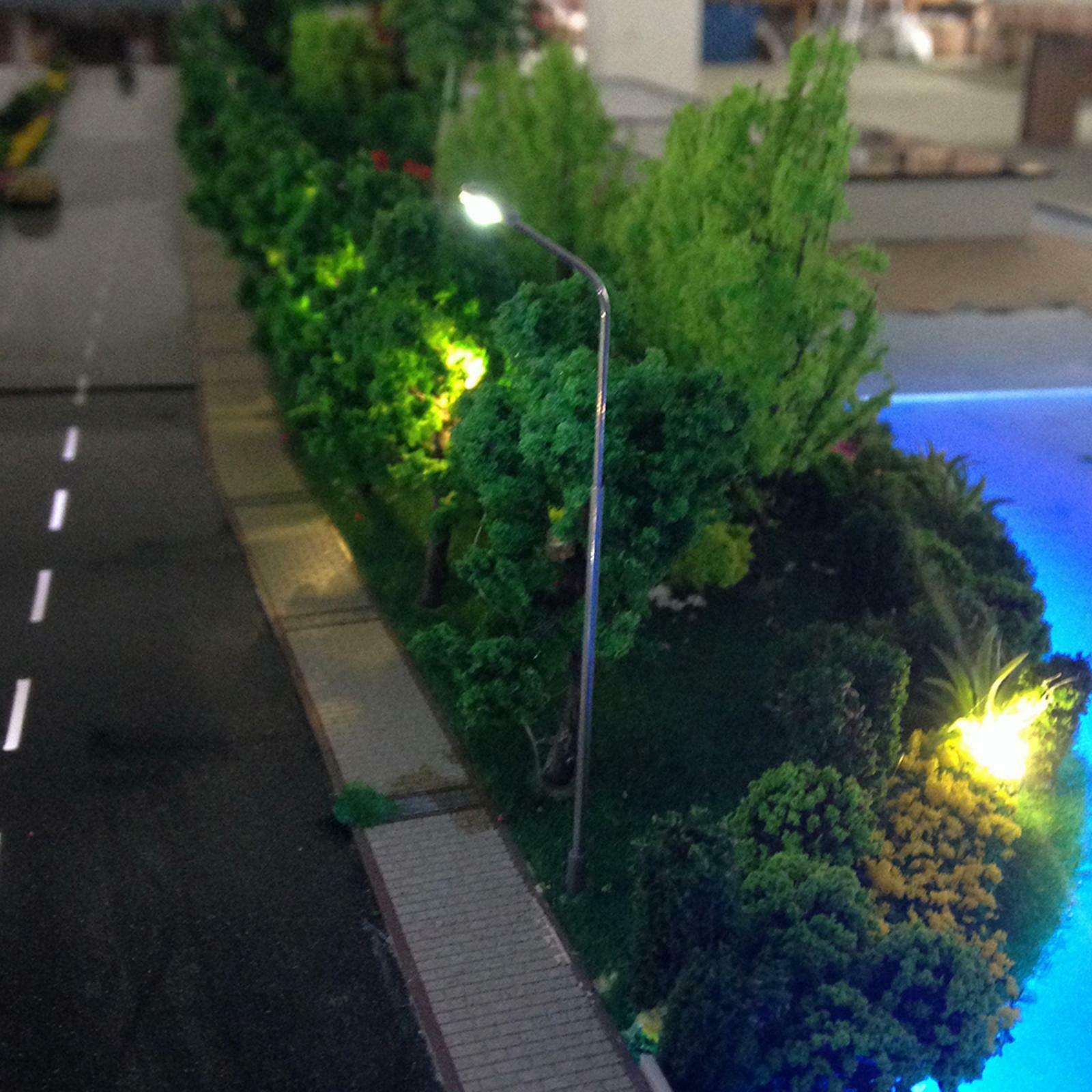 10pcs Railway LED Light Garden Street Micro Landscape Lamppost 1:300 Scale