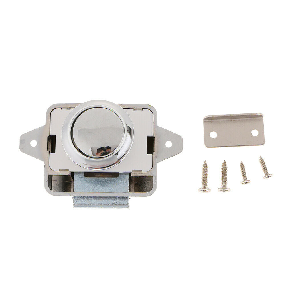 Push Button Latch Catch Lock For RV Boat Drawer Cupboard Cabinet Door Sliver