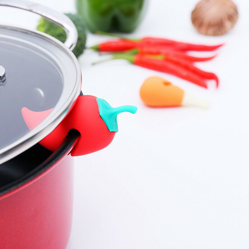 Pot lid anti-spill soup device silicone chili cute shape kitchen accessoriesBDA