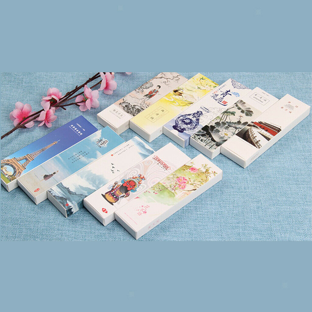 30 pcs Chinese Style Bookmarks Handmade Soft Craft DIY Project Colorful E