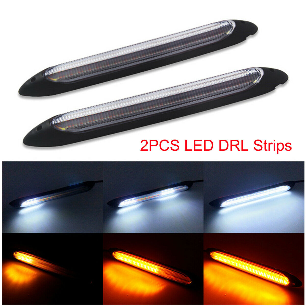 2PCS 15.5CM Car DRL LED Daytime Running Lights Turn Signal Lights Waterproof