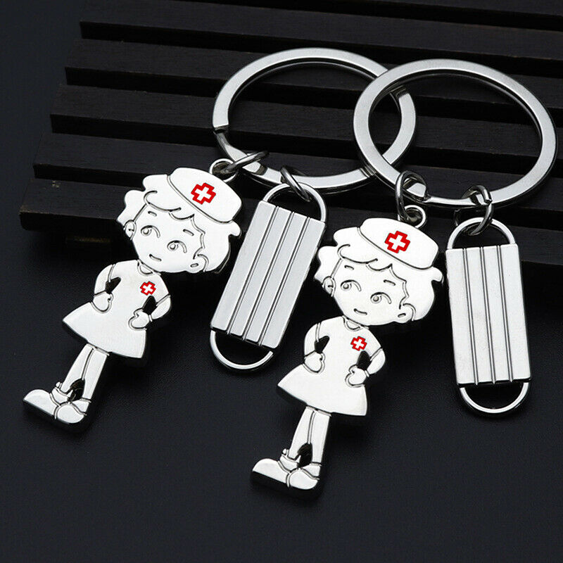 Nurse Key Chain With Tassel Charm Keychain Stainless Steel Women Bag Key .l8