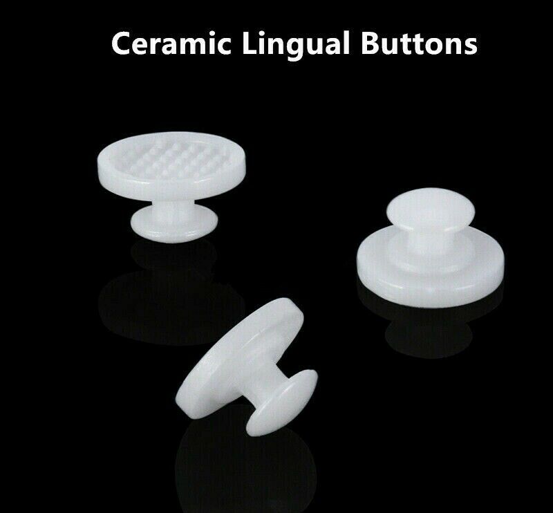 50pcs Ceramic Dental Orthodontic Lingual Buttons Dental Supplies Bracket Round