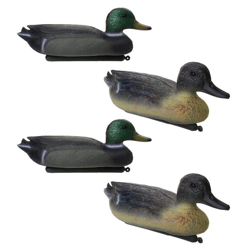 4 Pcs Outdoors Fishing Lake Floating Duck Decoy Hunting Male Duck Decoying
