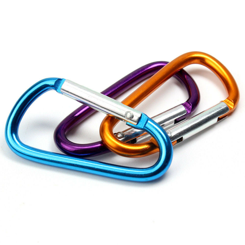 5PCS Metal Carabiner D-Ring Key Chain Clip Snap Hook Karabiner Camping Keyring