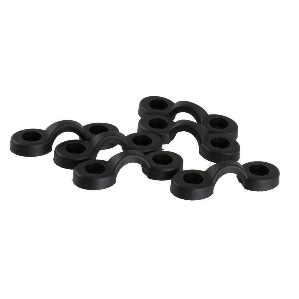 6 Kayak Canoe Nylon Pad Eyes & 12 Stainless Screws with Nuts Bungee Kit