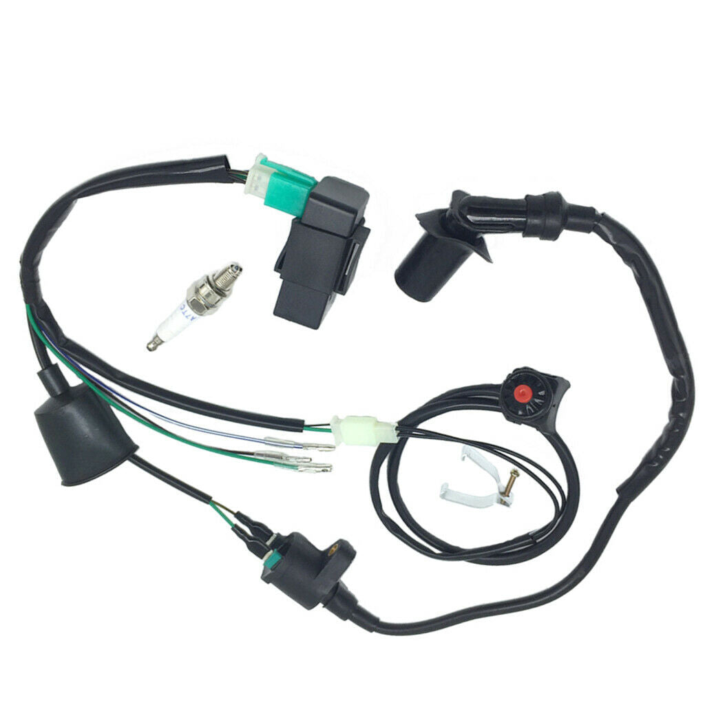 Wiring Loom Harness Kill Switch Ignition Coil CDI For 50-160cc Engine Dirt Bike