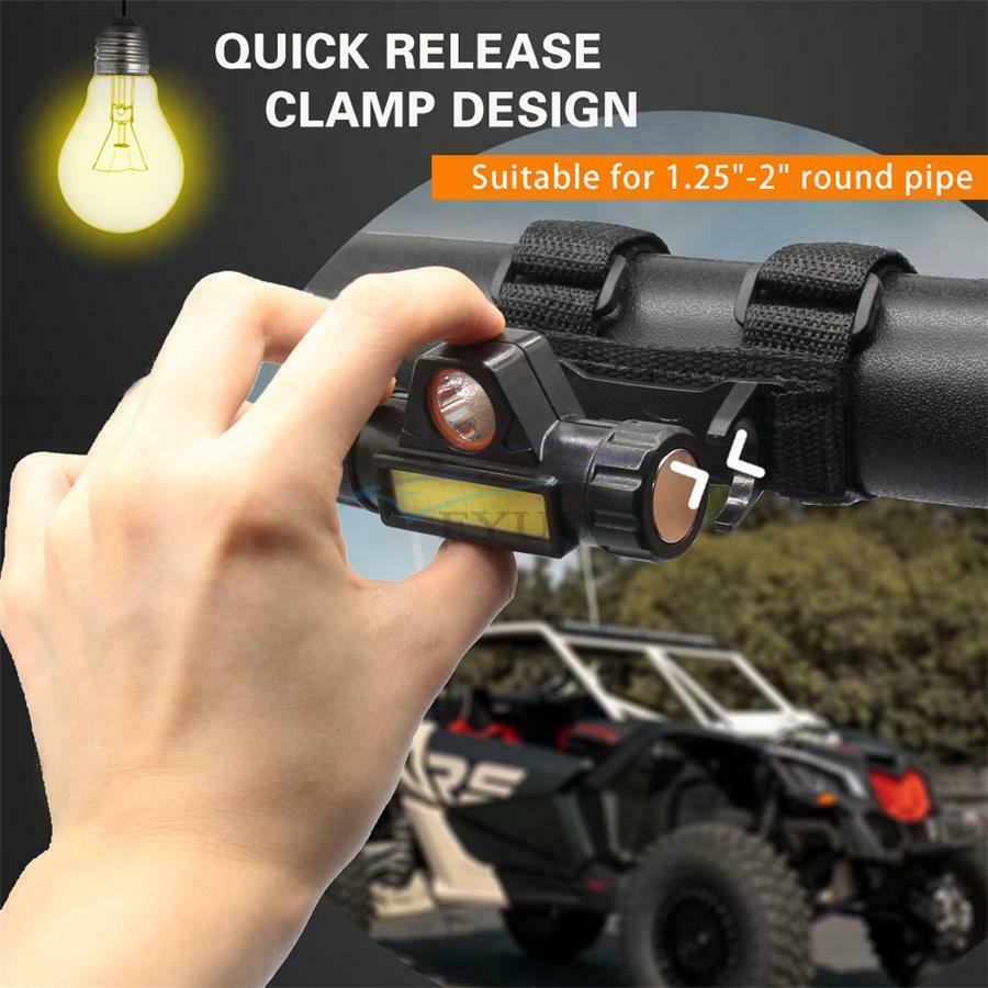 1× Waterproof Universal Nylon Strap LED Light For UTV ATV With 1.25-2" Roll Bar
