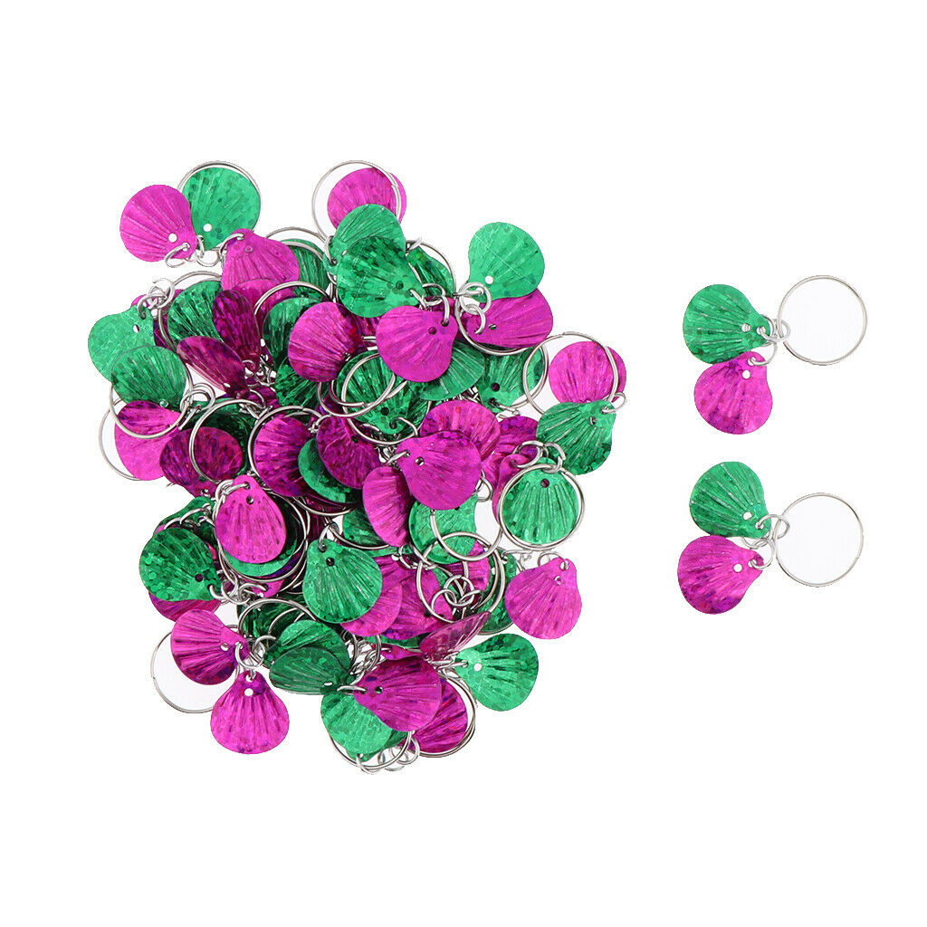 50pc Hair Pendant Circlet Set For Braid DIY Hairstyle Rose Red+Green