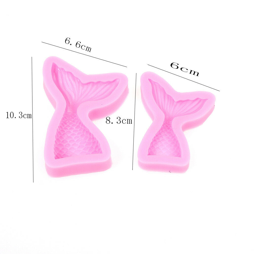 Mermaid Tail Silicone Mold Fondant Baking Cake Cupcake Topper Icing Xmas D.l8