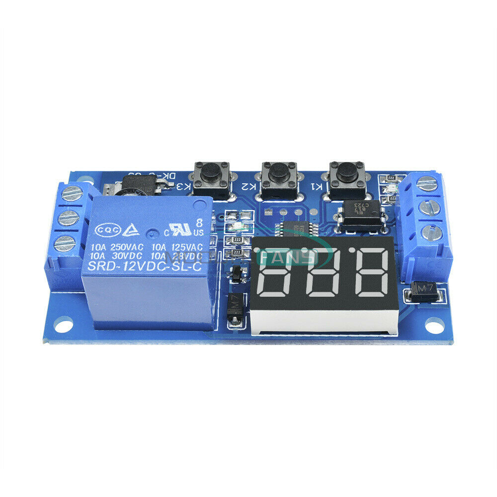 2PCS 12V LED Automation Delay Timer Control Switch 3-digit Relay Module No Case