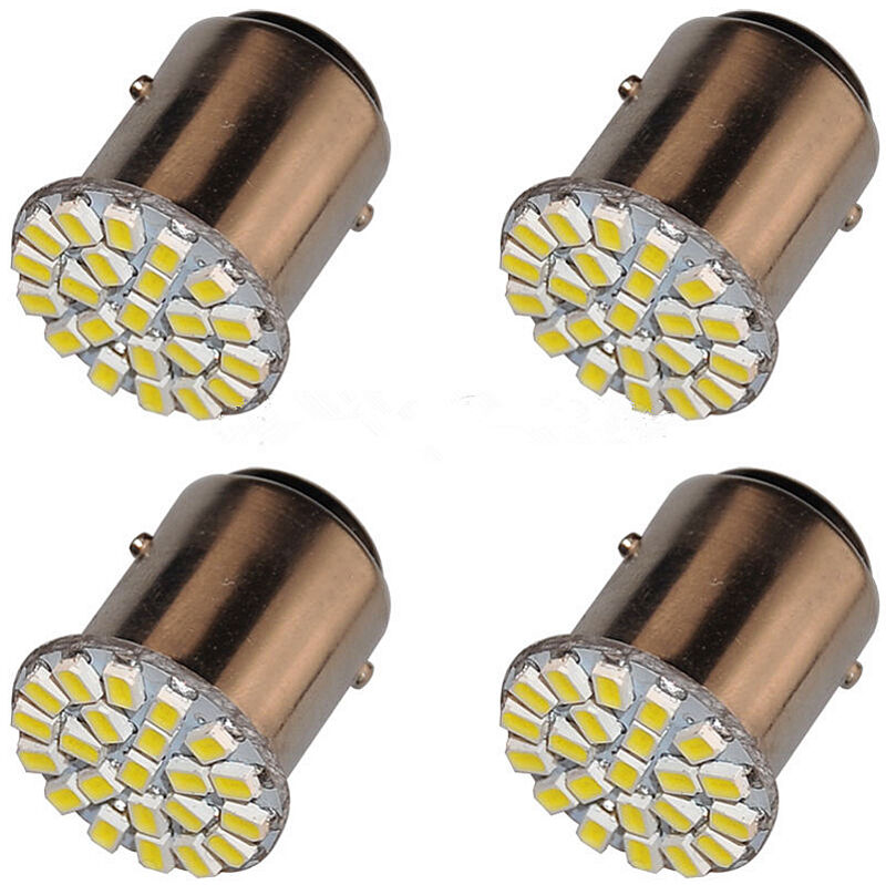 4 X BAY15D 22-LEDS 1206-SMD P21 / 5W BULB WHITE LIGHT BULB 12V Jn.l8
