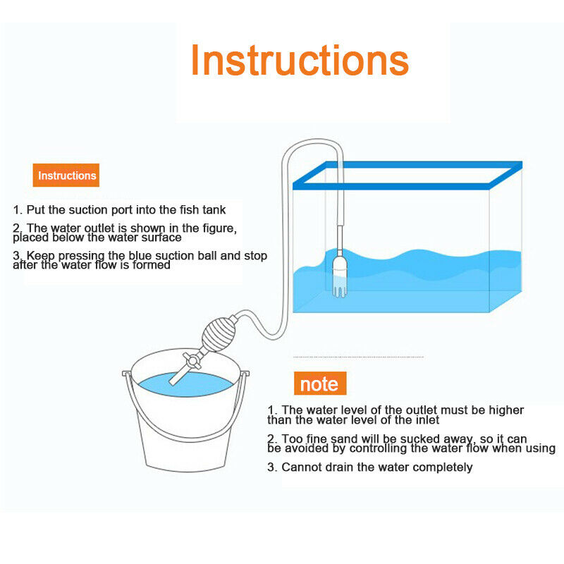 Fish Water Pumps Aquarium Cleaning Siphon Vacuum Water Change Fish Tank FiltSJ