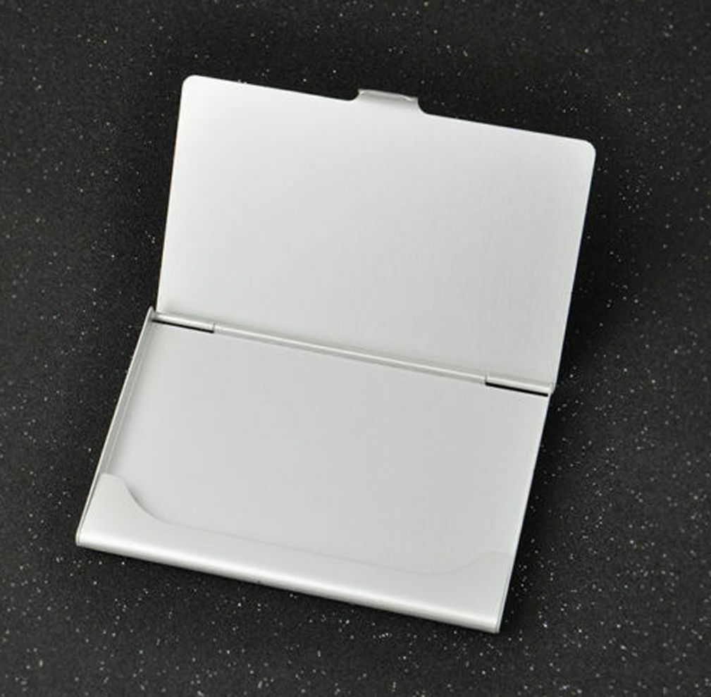 Business Name Credit ID Card Holder Box Cool Stainless Steel Pocket Case