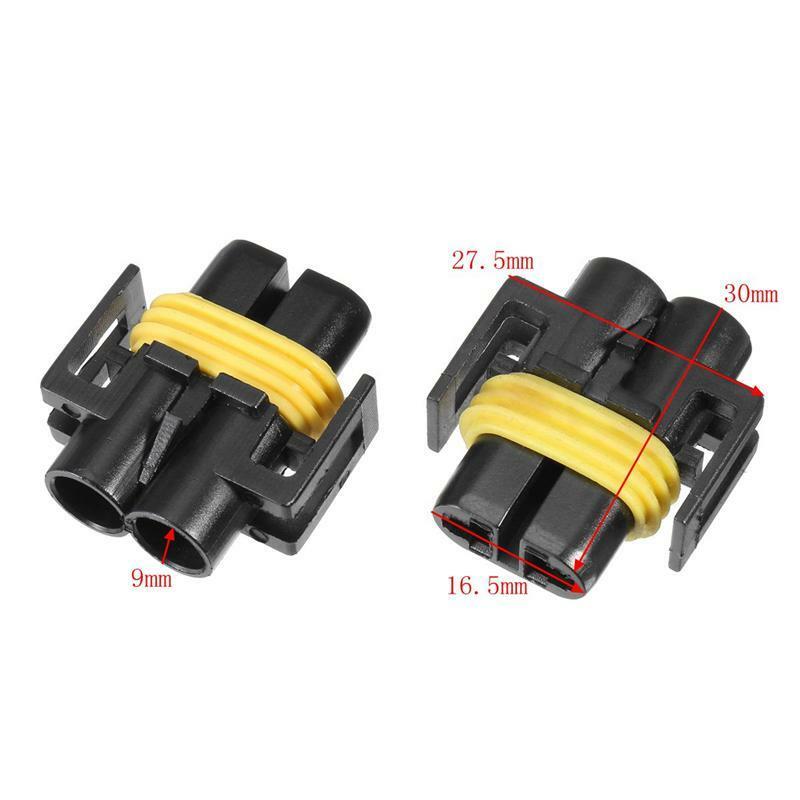 2pcs H11 H8 Headlight/Fog Lamp Female Adapter Harness Sockets Car Cable Plug