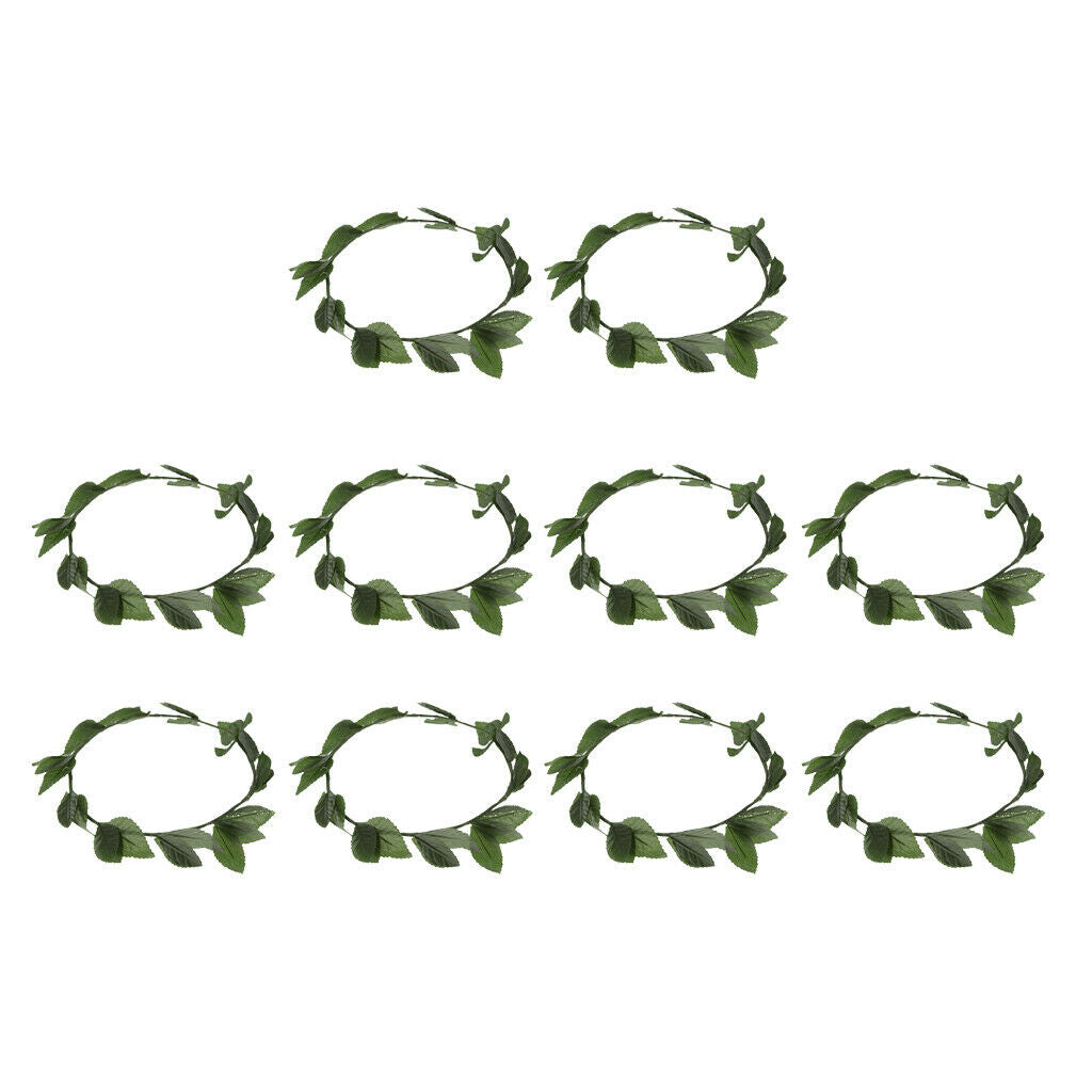 Set of 10pcs Fashion Plastic Green Leaf Roman Greek Goddess Laurel Wreath