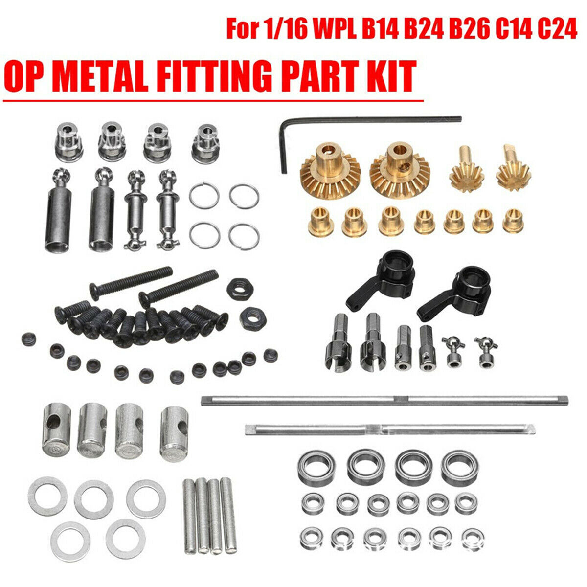 For 1/16 WPL B14 B24 B26 C14 C24 High Quality Car Metal Spare PartsTool Kit
