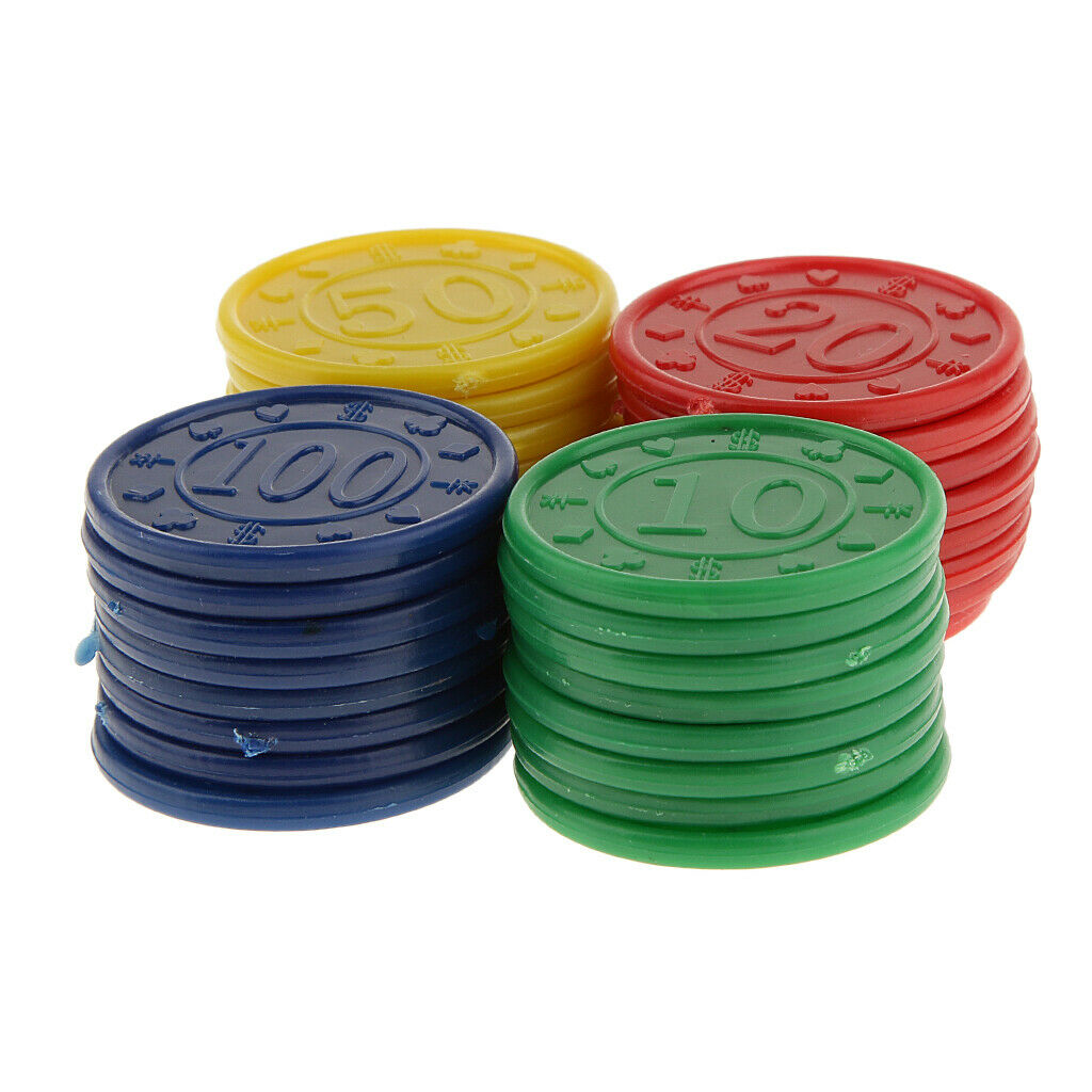Set of 128, Numbered Poker Chips Game Tokens Bulk 1-1/5 inch 10 20 50 100