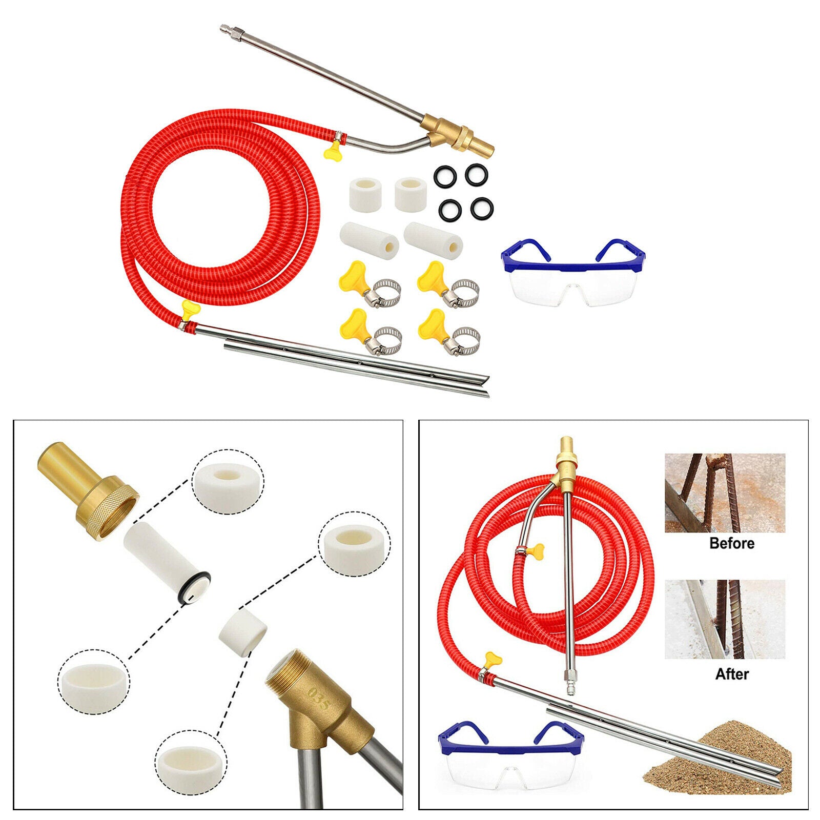 Universal Pressure Washer Sandblasting Kit Wet 1/4Inch Quick Disconnect