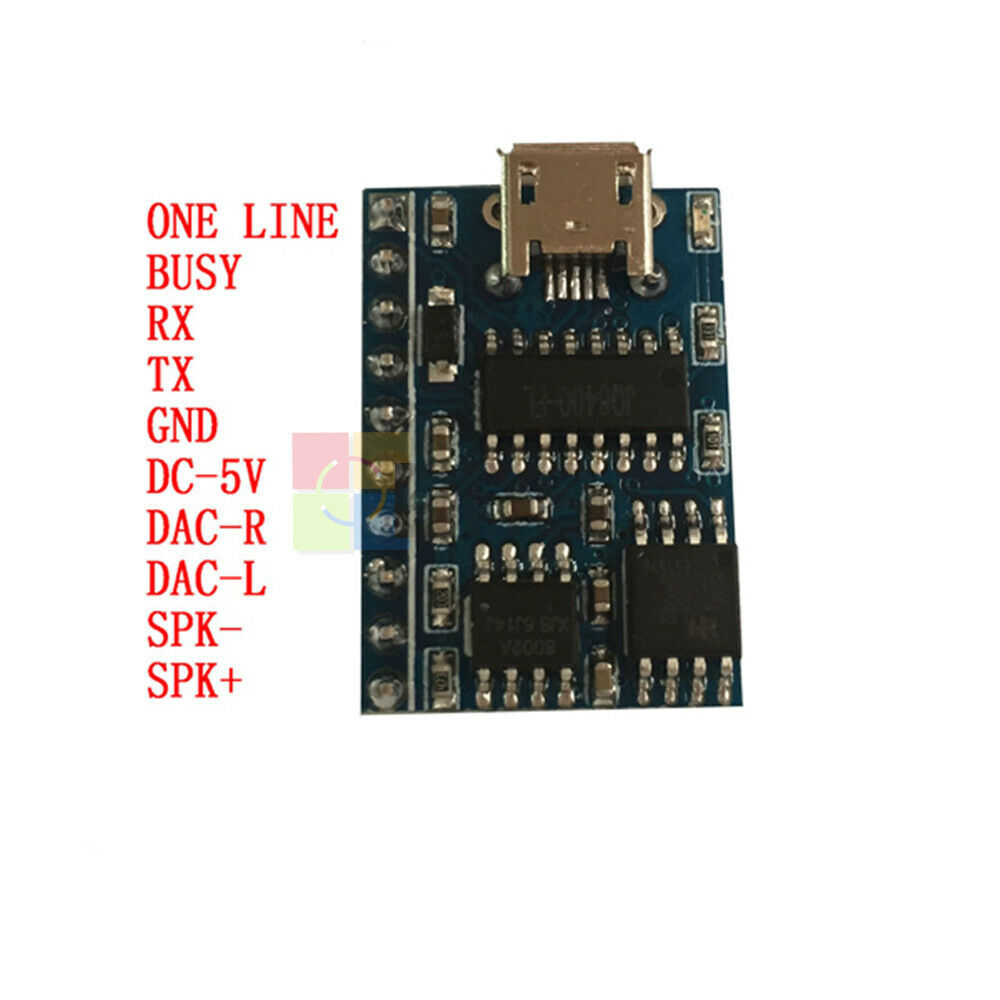 DC 5V JQ8400 JQ8400FL-10P Voice Module Serial Control TTL USB 32M MP3/WAV Play