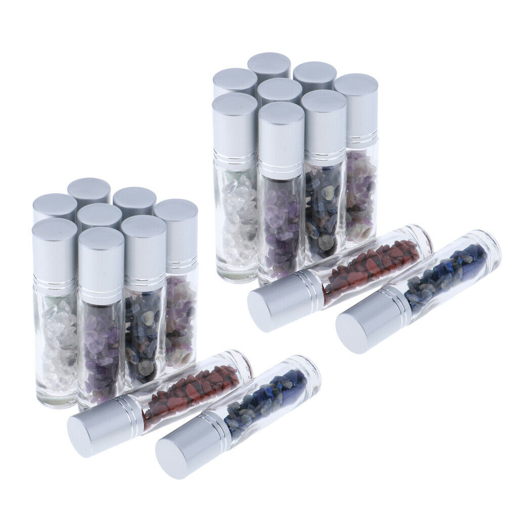20 Pieces 10ml Glass Ball Bottles with Stone Beads