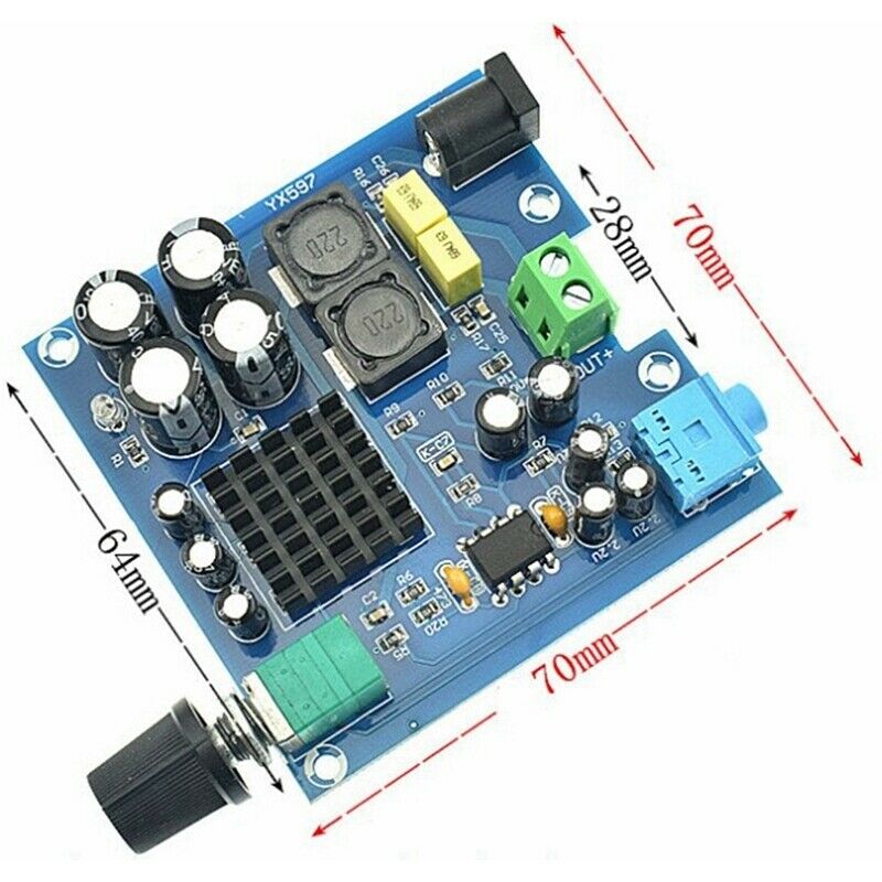 Amplificador Audio Subwoofer Mini Power Amplifier TPA3116D2 100W Mono Digital Y5