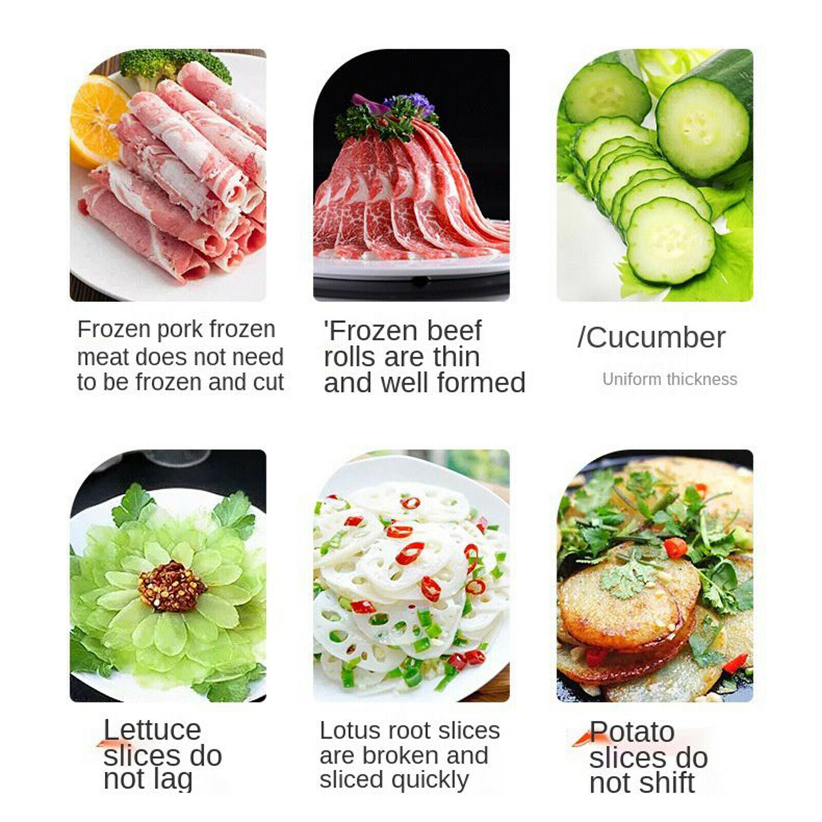 Manual Lamb Frozen Meat Slicer Slicing Machine Food Vegetables Beef Cutter