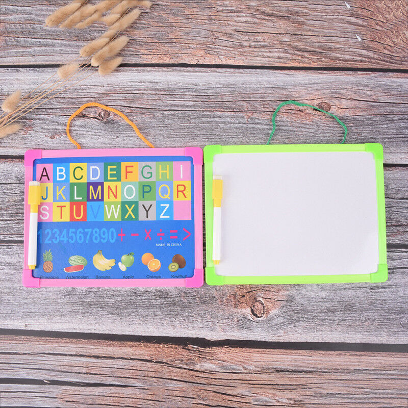 kid whiteboard dry wipe board mini drawing small hanging board with marker.l8