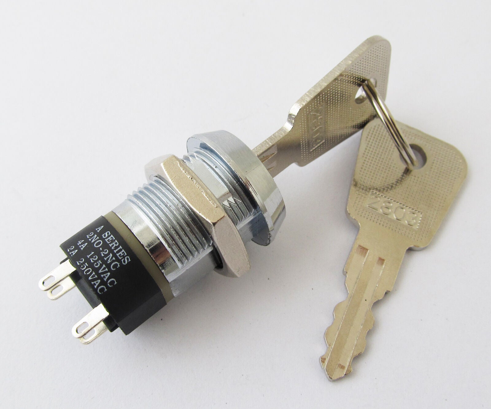 5pcs High Quality 18x16mm A Series 2803 2NO&2NC ON/OFF Key Ignition Lock Switch
