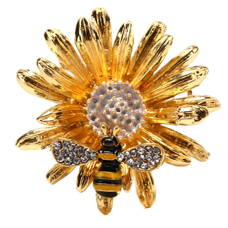 Fashion Daisy Honeybee Brooch Pin Collar Badge Corsage Jewelry Women AccessoA Rf