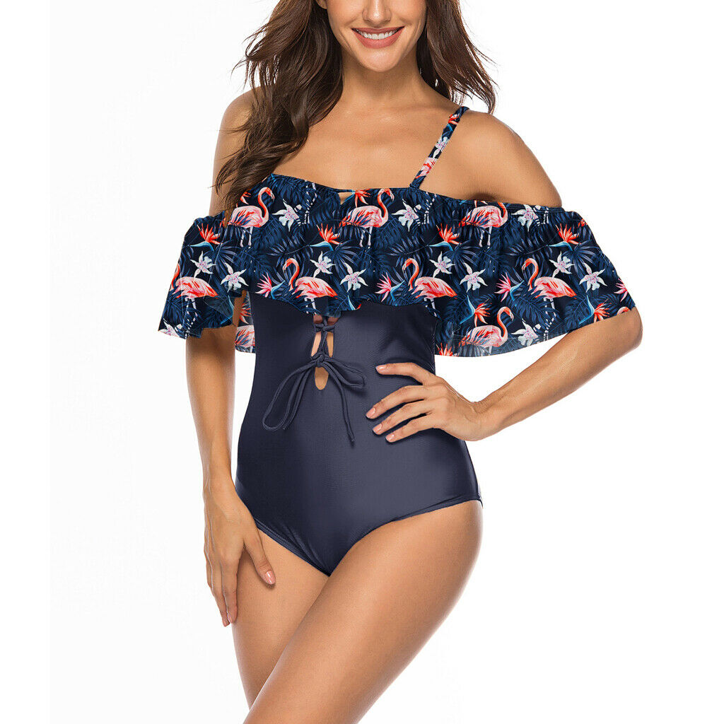 Monokini Swimsuits for Women L Flamingo