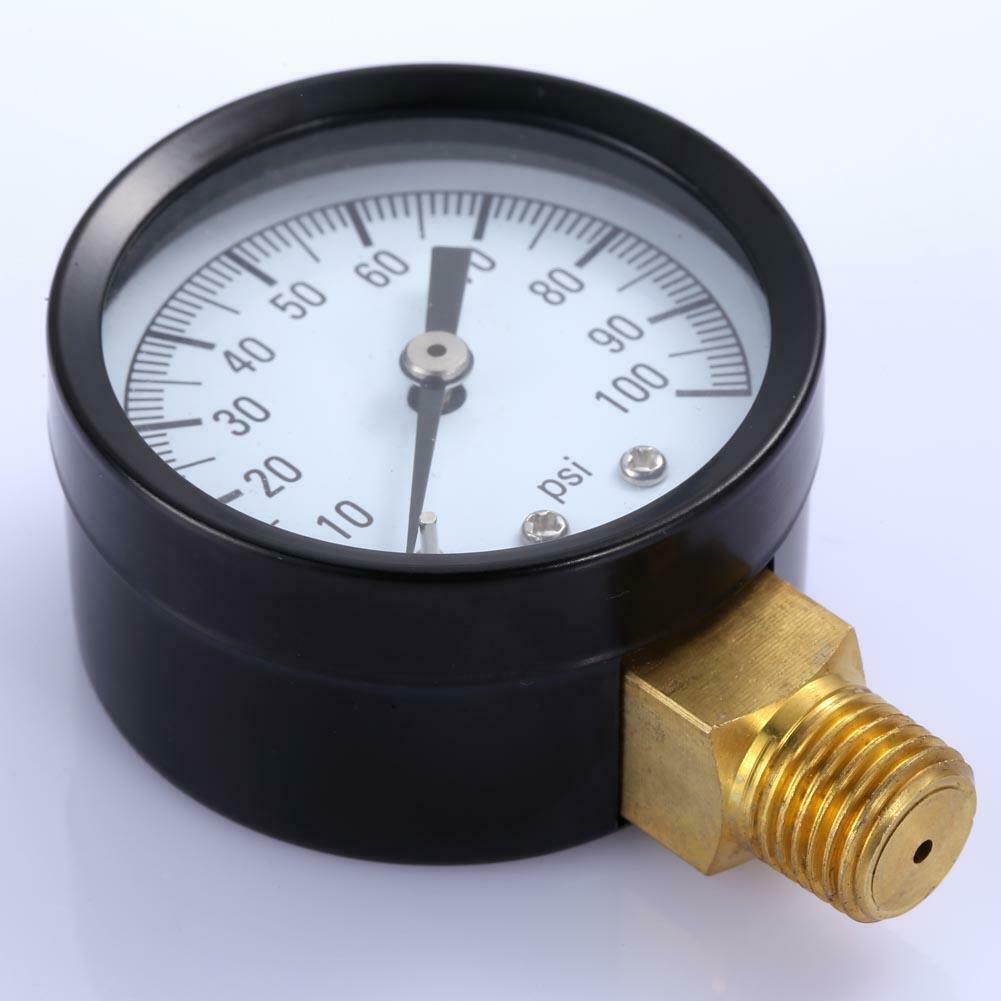 100 PSI 0.25in Air Pressure Gauge Meter Hydraulic Tester Dial Manometer @