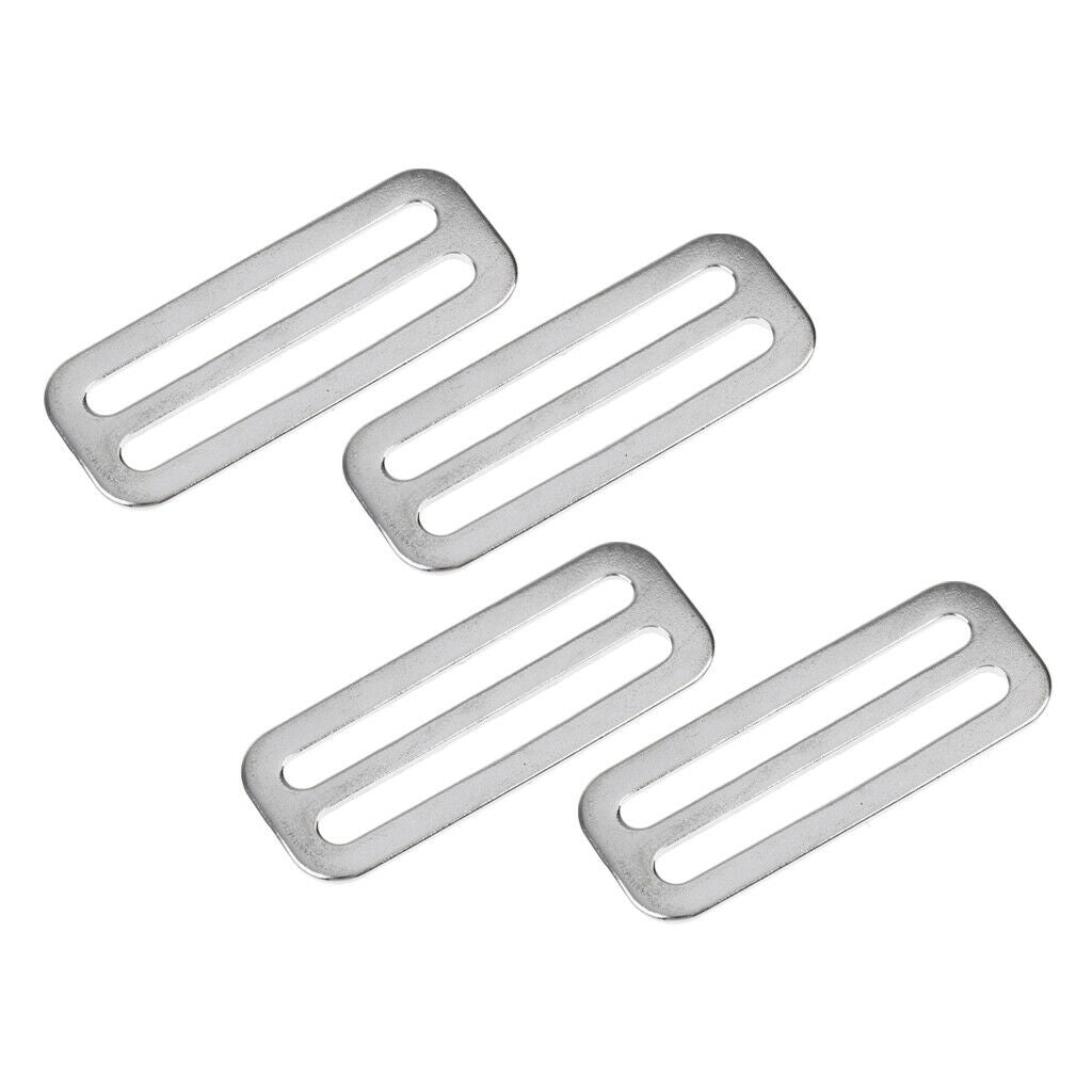4pcs Stainless Steel 50mm Webbing Belt Keeper+ 1 Pcs D Ring Buckle Hook, Great