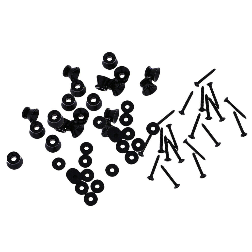 Electric Guitar Strap Locks Button Pins W/ Screw For Ukulele Bass Part 20Pcs