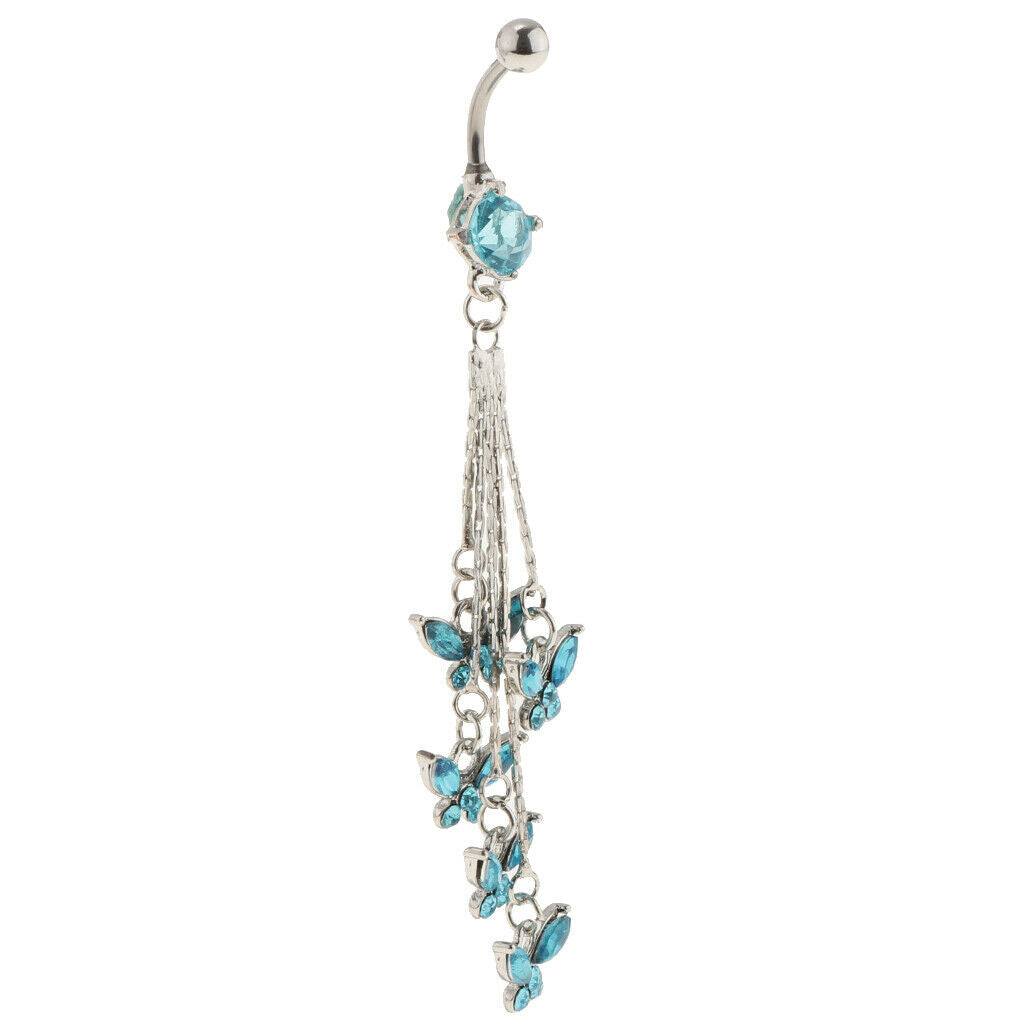 Crystal Tassels Butterflies Navel Rings  Jewelry Navel