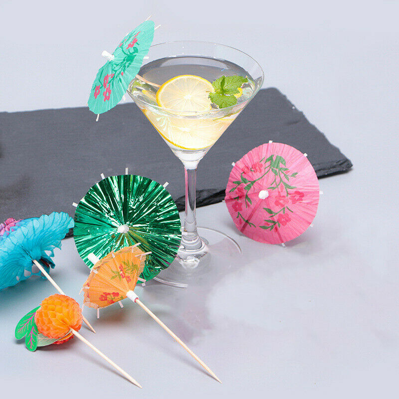 50xMini Umbrella Fruit Sticks Fork Toothpick Cocktail Drinks Wedding Party Decor