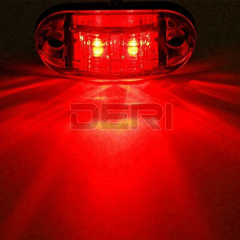 10X Red Side Marker Light Clearance Indicator Rear Lamp LED Trailer Truck Bus RV