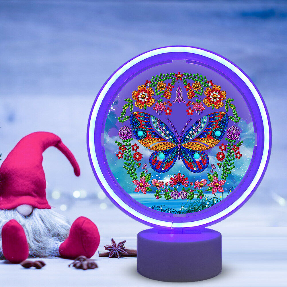 Butterfly DIY Special Shaped Drill Diamond Painting LED Decor Night Light @