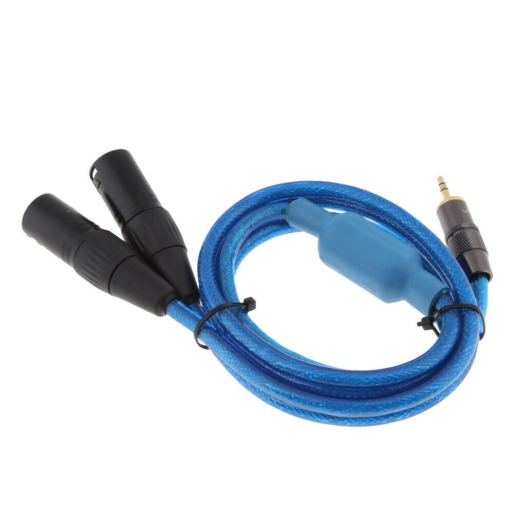 2PCS Single Mono Male 1/8 inch (3.5mm Jack) to Dual XLR Male Plug Audio Cable