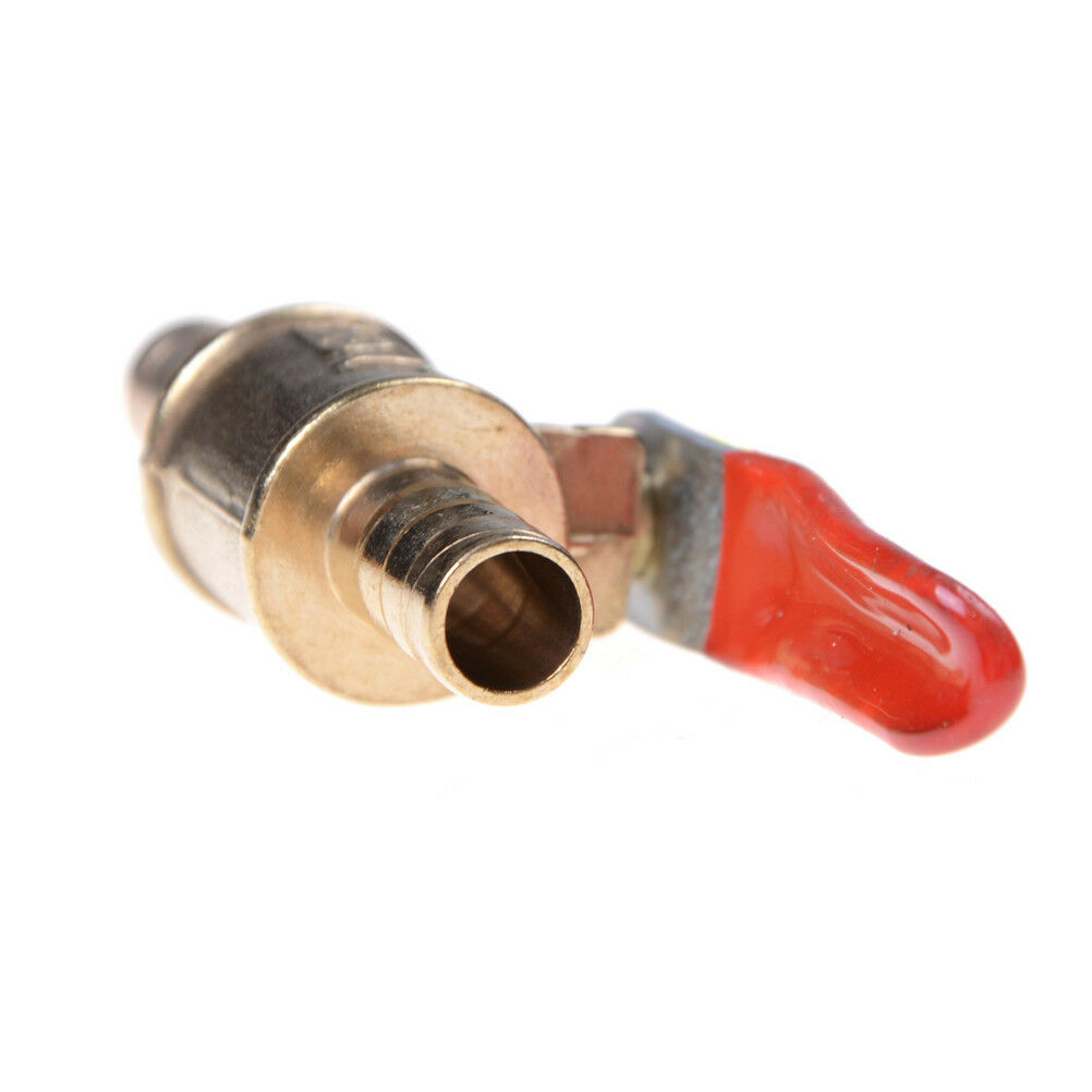 8mm 5/16" Hose Barb Inline Brass Water/Air Gas Fuel Line Shut-off Ball Valve  Lt