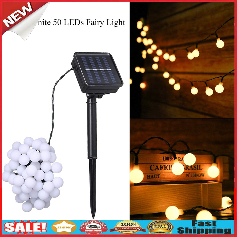 LED Solar String Lights Waterproof Crystal Balls Fairy Lamps Garden Decor @