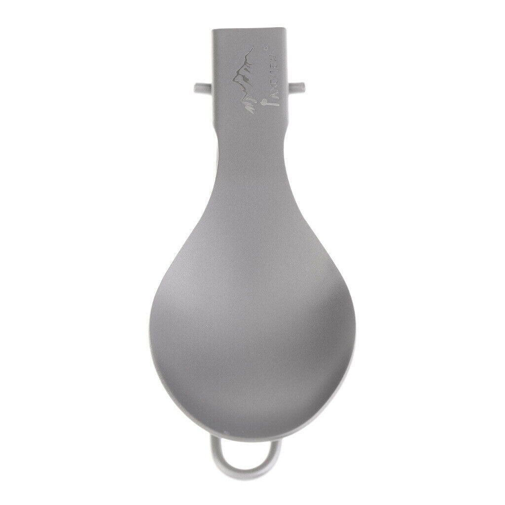 Outdoor Tableware Camping Picnic Folding Titanium Soup Spoon