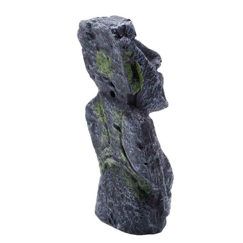 Easter Island Mini Statue Accessory Pipe Fish Tank Aquarium Decoration Ornament