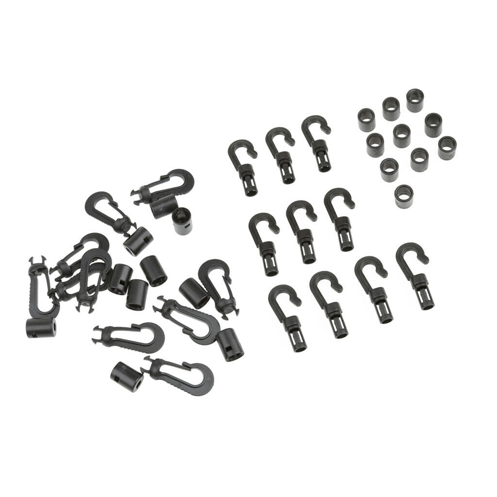 20 Pieces Kayak Canoe Boat Lashing J Hooks & Shock Cord Ends Bungee Kit